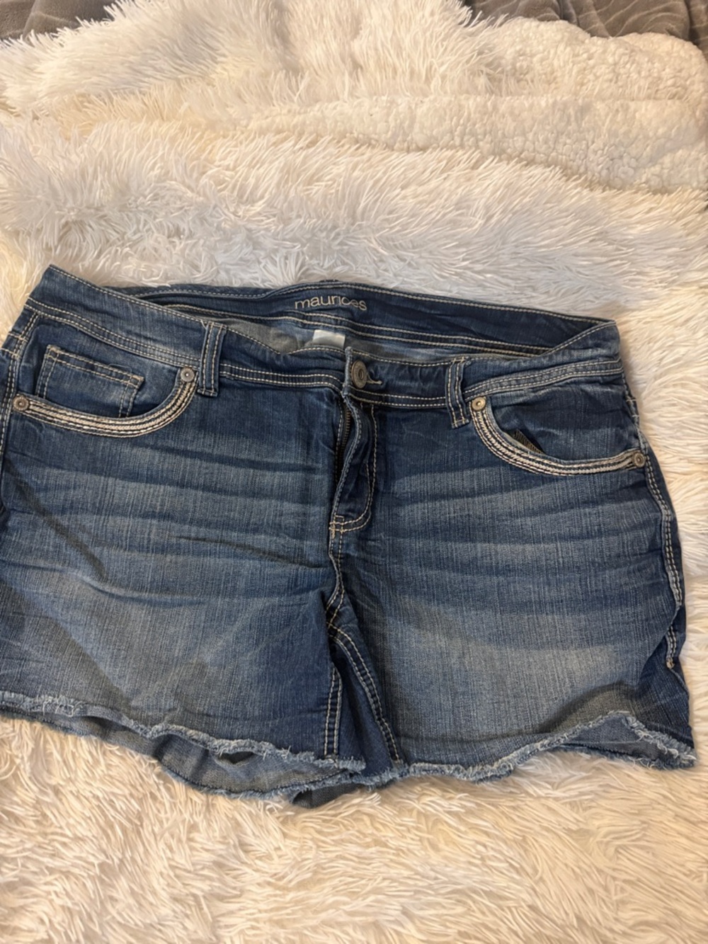 Maurices Washed Blue Denim Cutoff Shorts